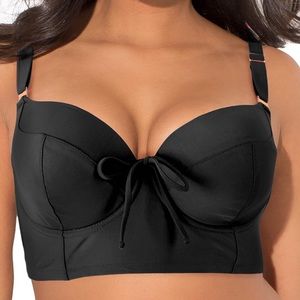 A23-Smart & Sexy Swim Underwire Push-Up Bikini Top 40D Black 82% Nylon